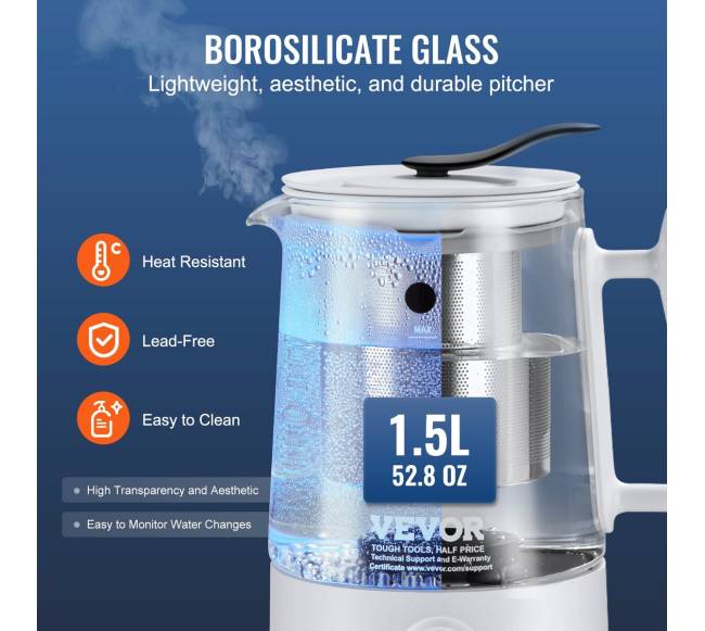 Vandenilio vandens ąsotis 1.5 L su PEM ir SPE4