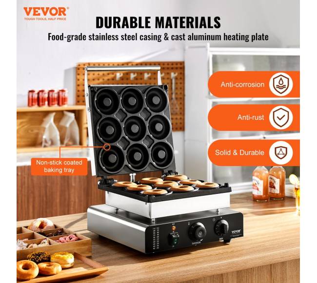 Elektrinė spurgų gaminimo mašina, 2000W, 9 skylių1