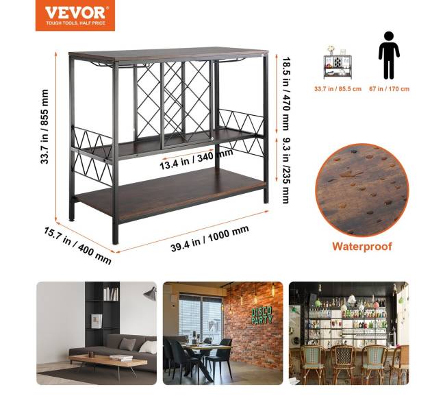 100 cm industrinė baro spintelė su vyno laikikliu6