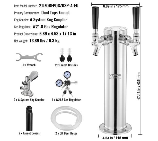 Dvigubų čiaupų kegeratoriaus bokštas su A sistemos jungtimi6