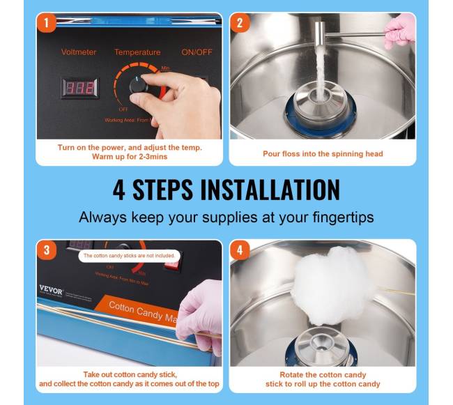 Elektrinis cukraus vatos aparatas, 1000W4