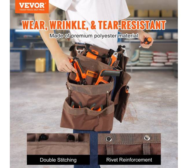 Įrankių diržas su 19 kišenių, 81-137 cm1