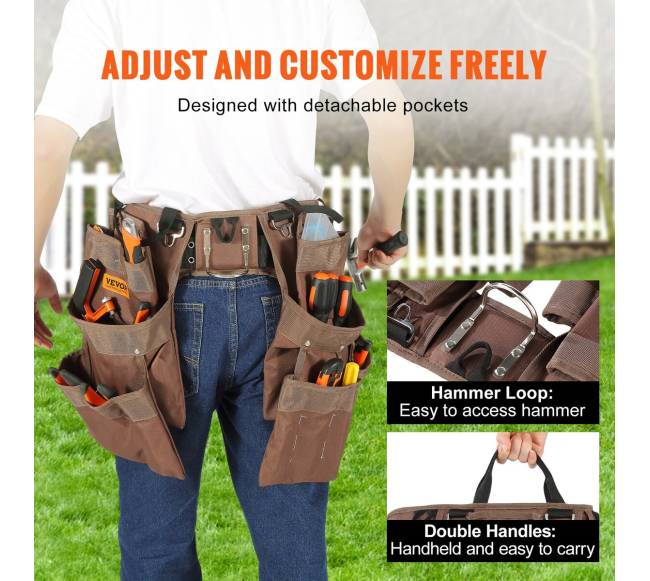 Įrankių diržas su 19 kišenių, 81-137 cm3