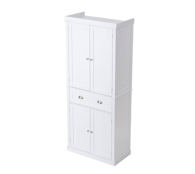 182 cm baltos spalvos virtuvės spintelė su lentynomis8