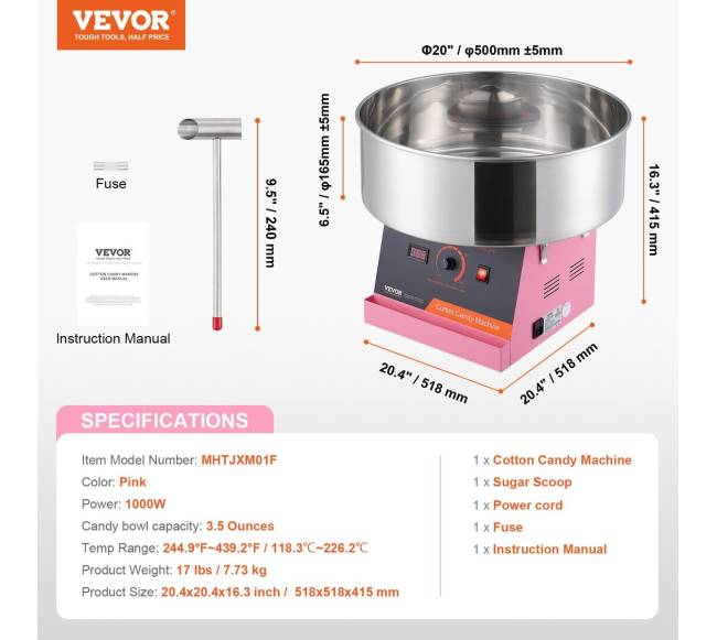 Elektrinė cukraus vatos mašina 1000W6