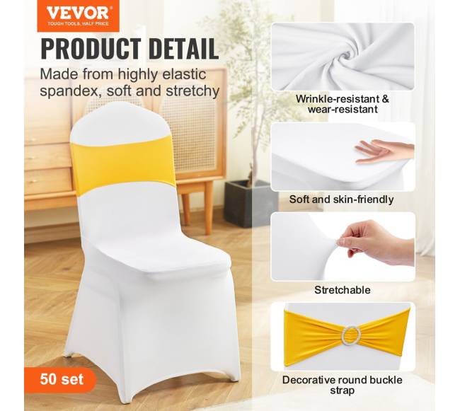 50 komplektų spandekso kėdžių užvalkalai su kaspinais1