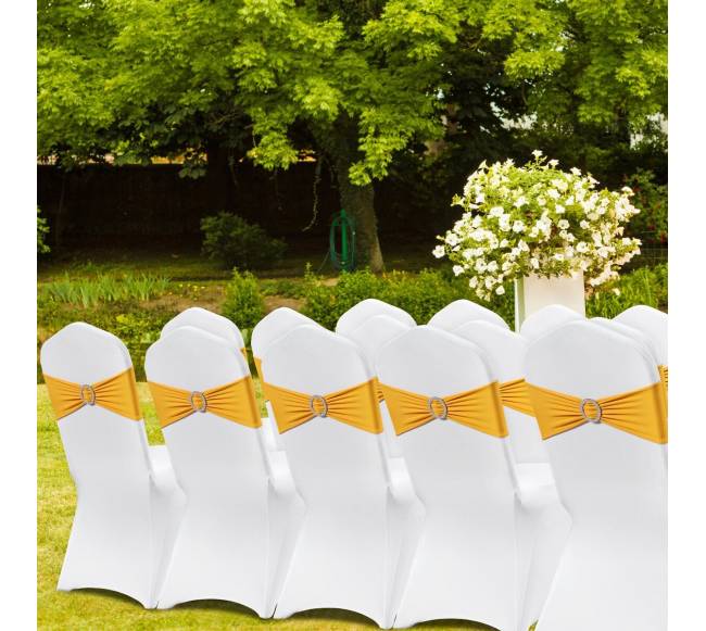 50 komplektų spandekso kėdžių užvalkalai su kaspinais7