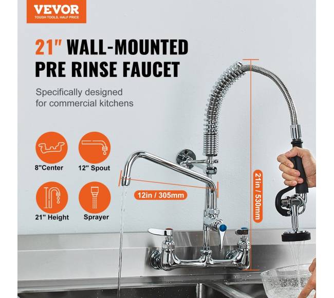 Pramoninis virtuvės maišytuvas su praplovimo purkštuvu1