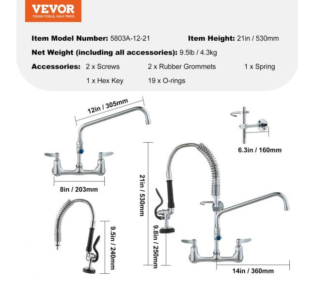 Pramoninis virtuvės maišytuvas su praplovimo purkštuvu6