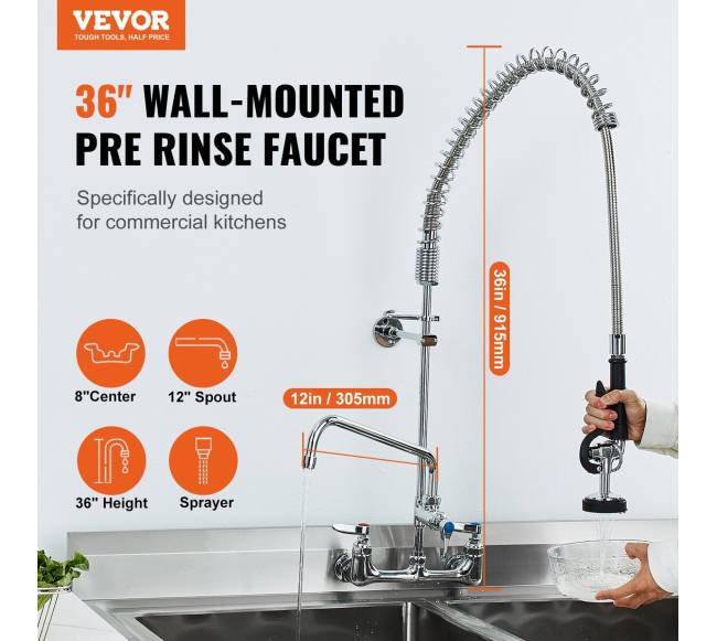 Virtuvinis sieninis maišytuvas su priešnuplaunamu purkštuvu1