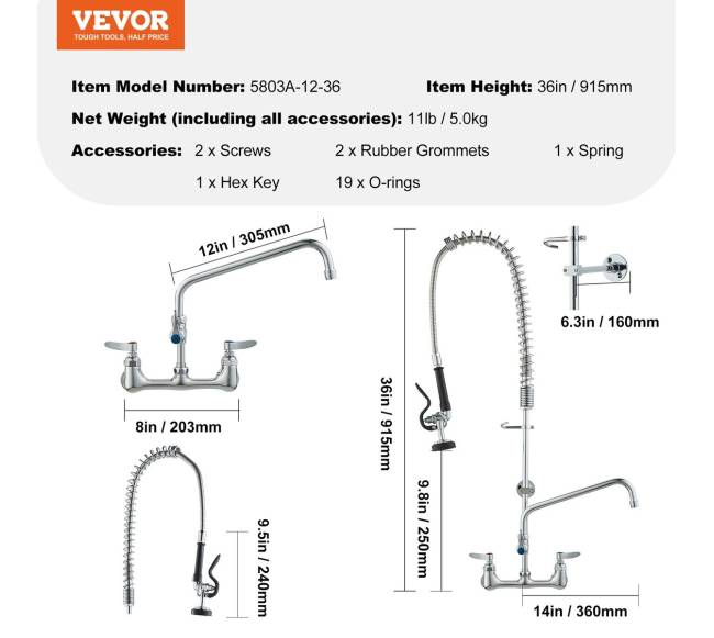 Virtuvinis sieninis maišytuvas su priešnuplaunamu purkštuvu6