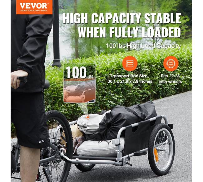 Dviračio krovinių priekaba, sulankstoma ir universali1