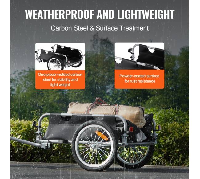 Dviračio krovinių priekaba, sulankstoma ir universali2