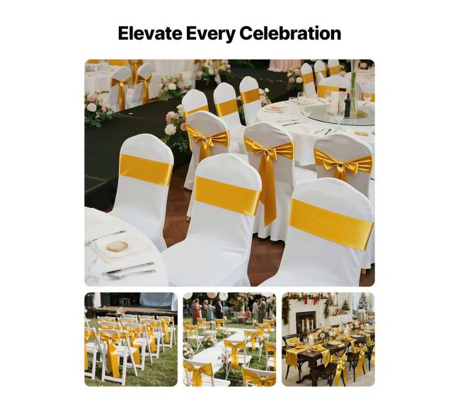 50 vnt. auksinės kėdės elastinės juostos1