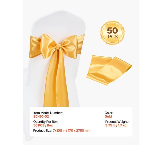 50 vnt. auksinės kėdės elastinės juostos6