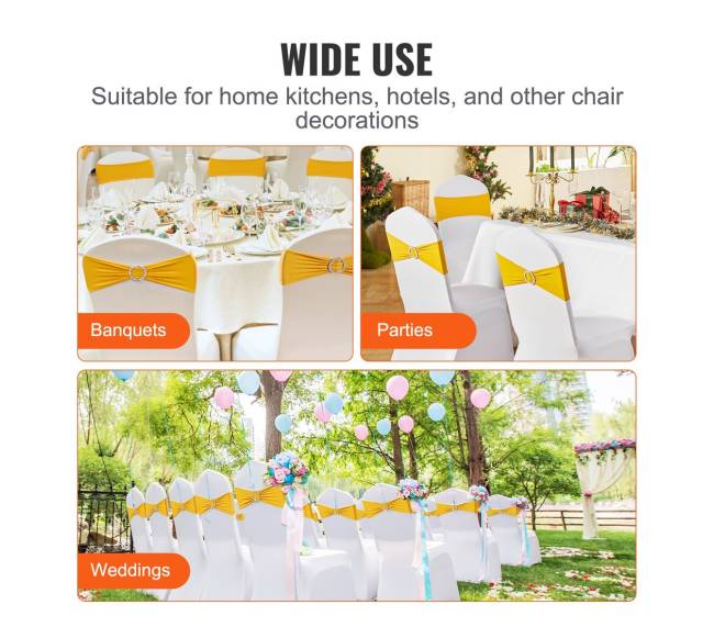 50 vnt. geltonos elastinės kėdžių juostos5