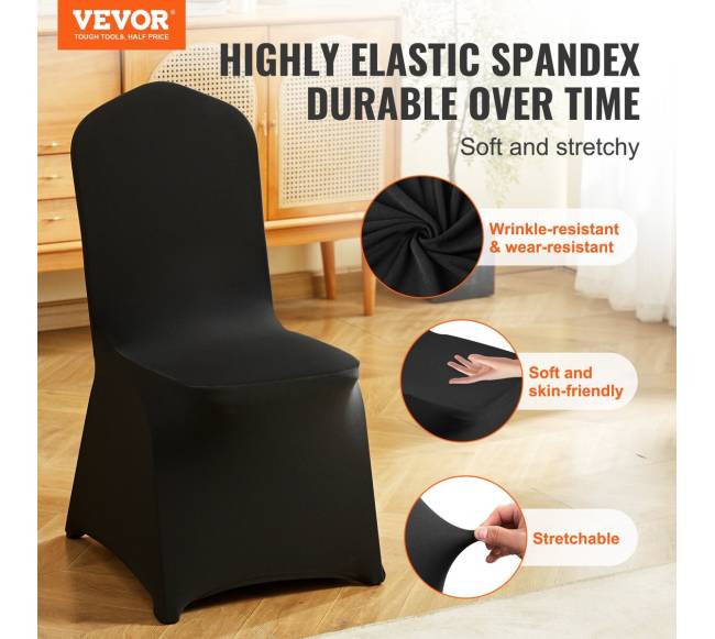 Juodi elastiniai kėdžių užvalkalai 50 vnt.1