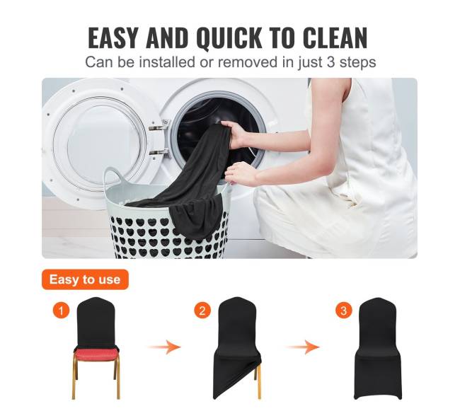 Juodi elastiniai kėdžių užvalkalai 50 vnt.3