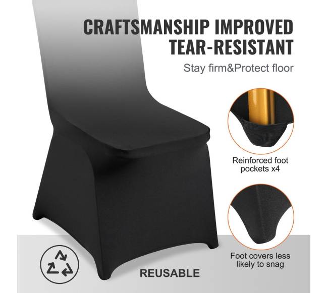 Juodi elastiniai kėdžių užvalkalai 50 vnt.4