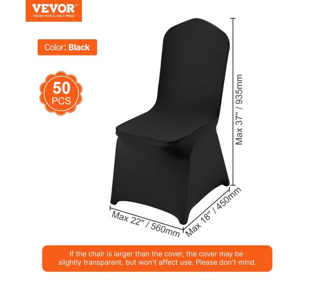 Juodi elastiniai kėdžių užvalkalai 50 vnt.6