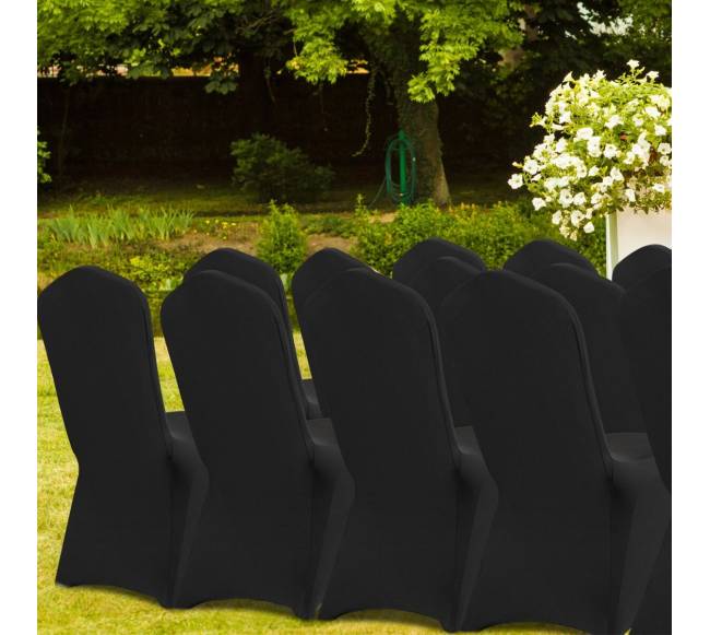Juodi elastiniai kėdžių užvalkalai 50 vnt.7