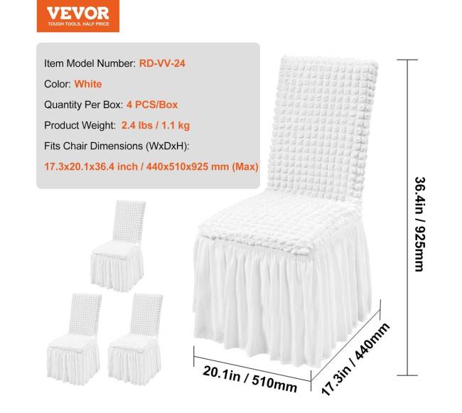 4 dalių baltos kėdės užvalkalai6