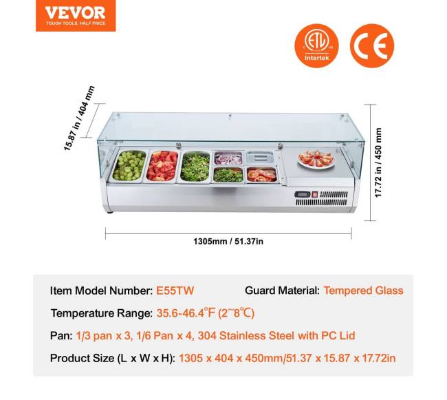 Šaldomas salotų ruošimo stalas su stiklo apsauga6