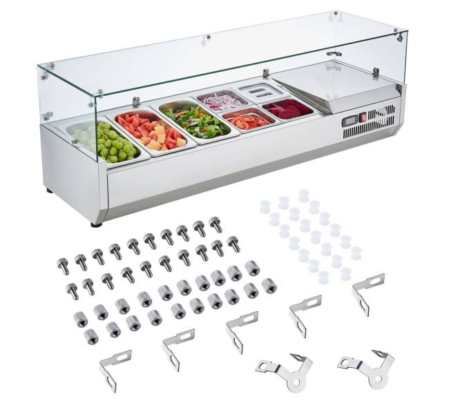 Šaldomas salotų ruošimo stalas su stiklo apsauga8