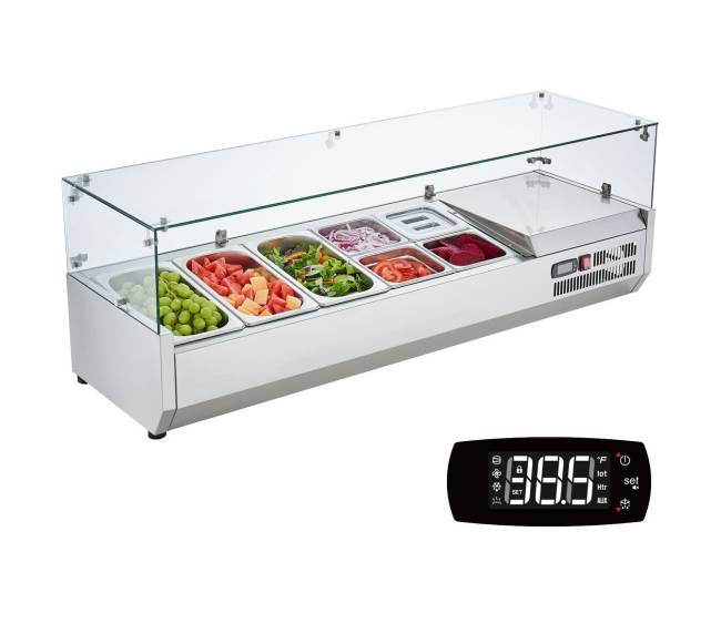 Šaldomas salotų ruošimo stalas su stiklo apsauga9