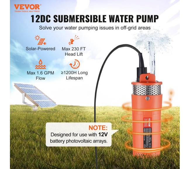 Saulės energijos povandeninis vandens siurblys 12V1