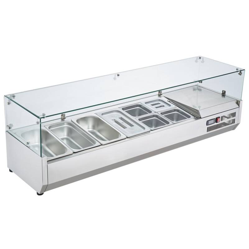 Stalviršio šaldytuvas su salotų picos ruošimo stotimi0