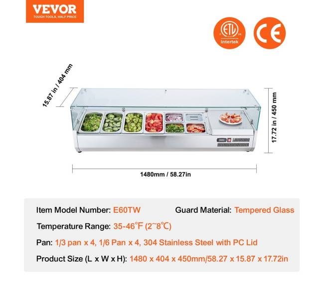 Stalviršio šaldytuvas su salotų picos ruošimo stotimi6