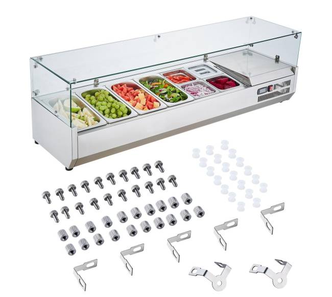 Stalviršio šaldytuvas su salotų picos ruošimo stotimi8