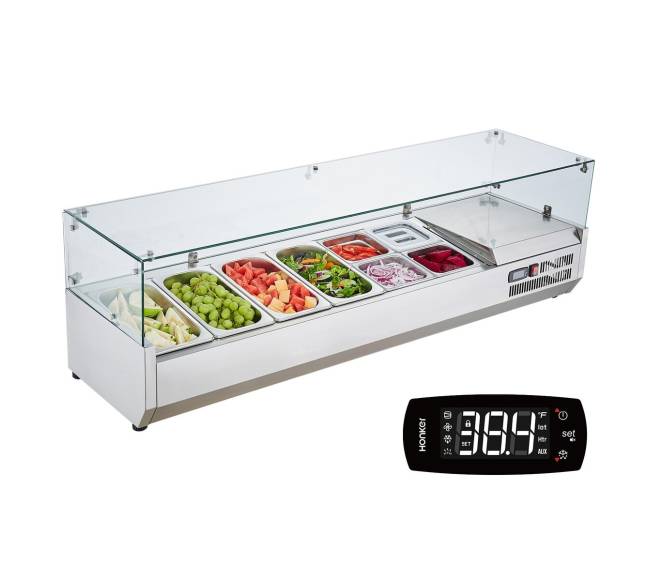 Stalviršio šaldytuvas su salotų picos ruošimo stotimi9