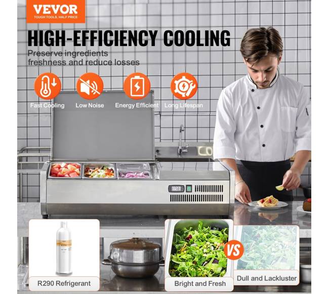 Šaldomas salotų ir picų paruošimo stalas1