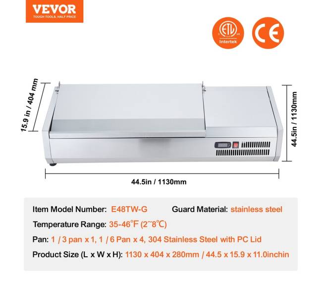 Šaldantis preparavimo stalas salotoms ir picai6