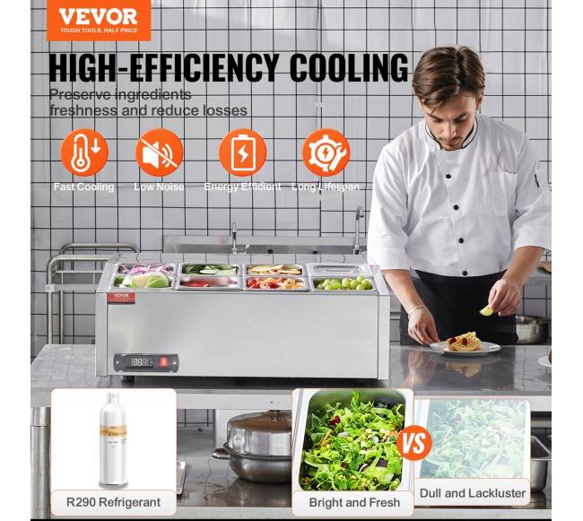 Stalviršio salotų ir picos šaldymo stotis 145 W1