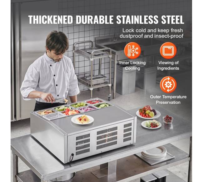 Stalviršio salotų ir picos šaldymo stotis 145 W4