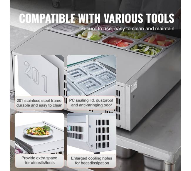 Stalviršio salotų ir picos šaldymo stotis 145 W5