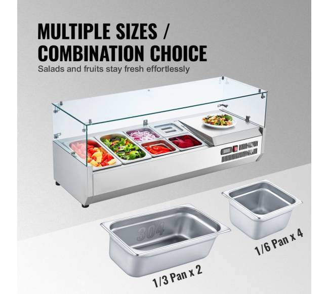 Šaldomas salotų kepimo stotis su stiklo apsauga2