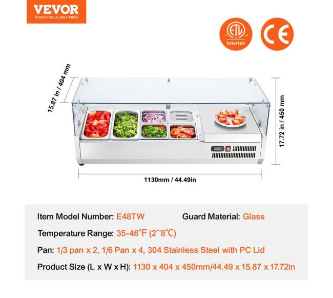 Šaldomas salotų kepimo stotis su stiklo apsauga6