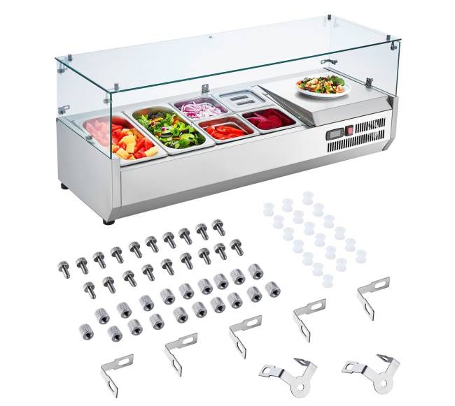 Šaldomas salotų kepimo stotis su stiklo apsauga8