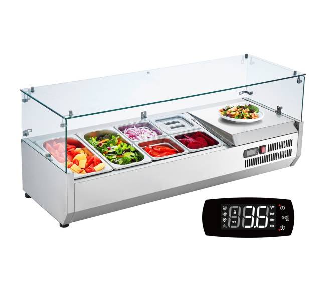 Šaldomas salotų kepimo stotis su stiklo apsauga9