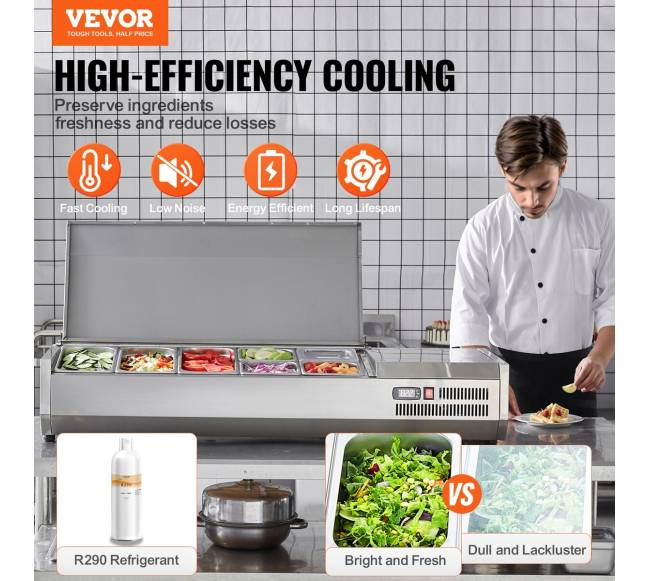 Stalo šaldoma picos ir salotų ruošimo stotis1