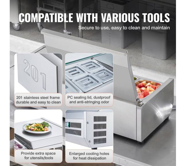 Stalo šaldoma picos ir salotų ruošimo stotis5