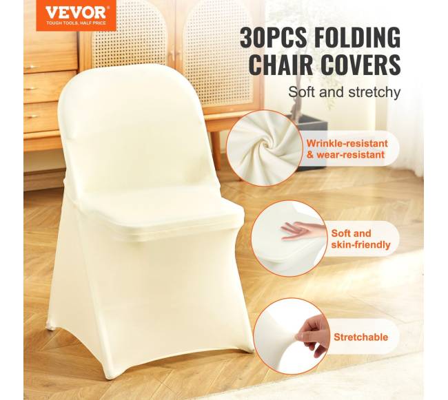 30 vnt. baltos spalvos kėdžių užvalkalai1