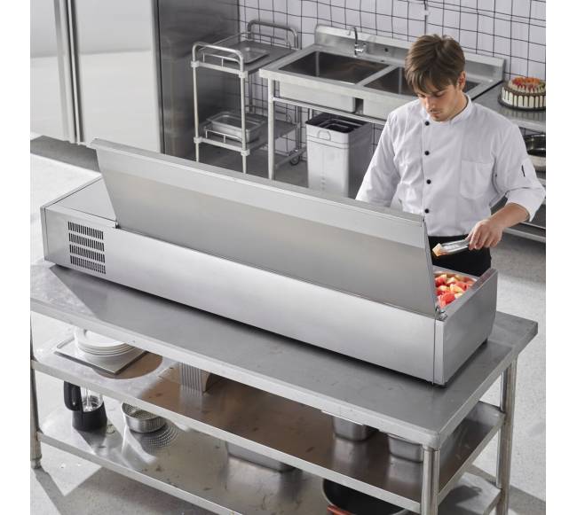 stalviršio šaldytuvinė pica salotų stotis7