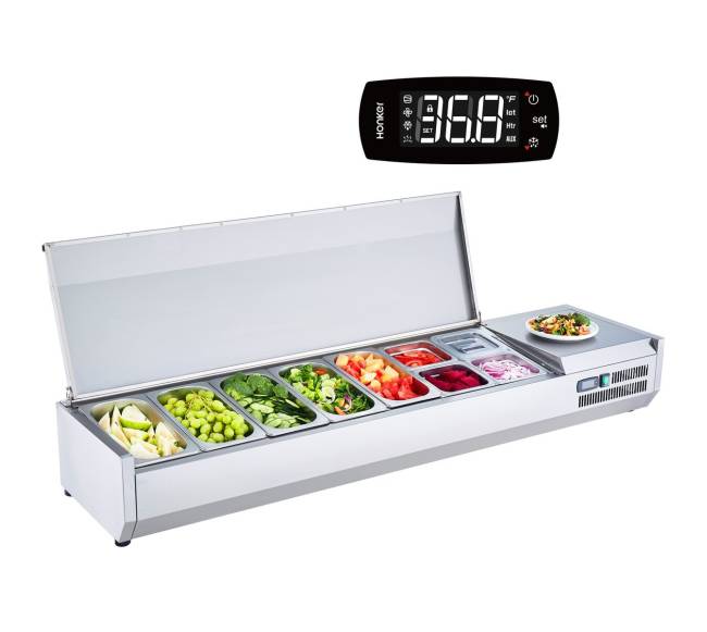 stalviršio šaldytuvinė pica salotų stotis8