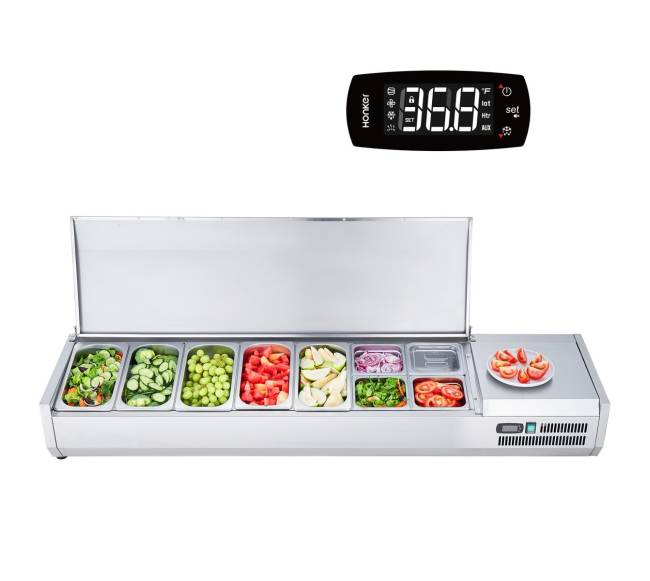 stalviršio šaldytuvinė pica salotų stotis9