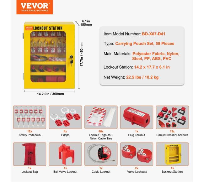 Elektros užraktų ir žymėjimo komplektas, 59 vnt.6